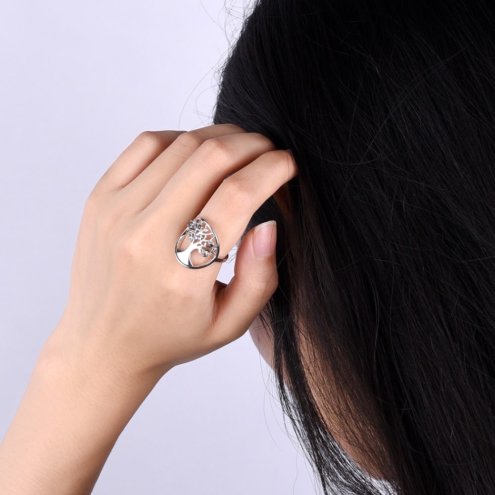 Bague Arbre de Vie Topaze en argent
