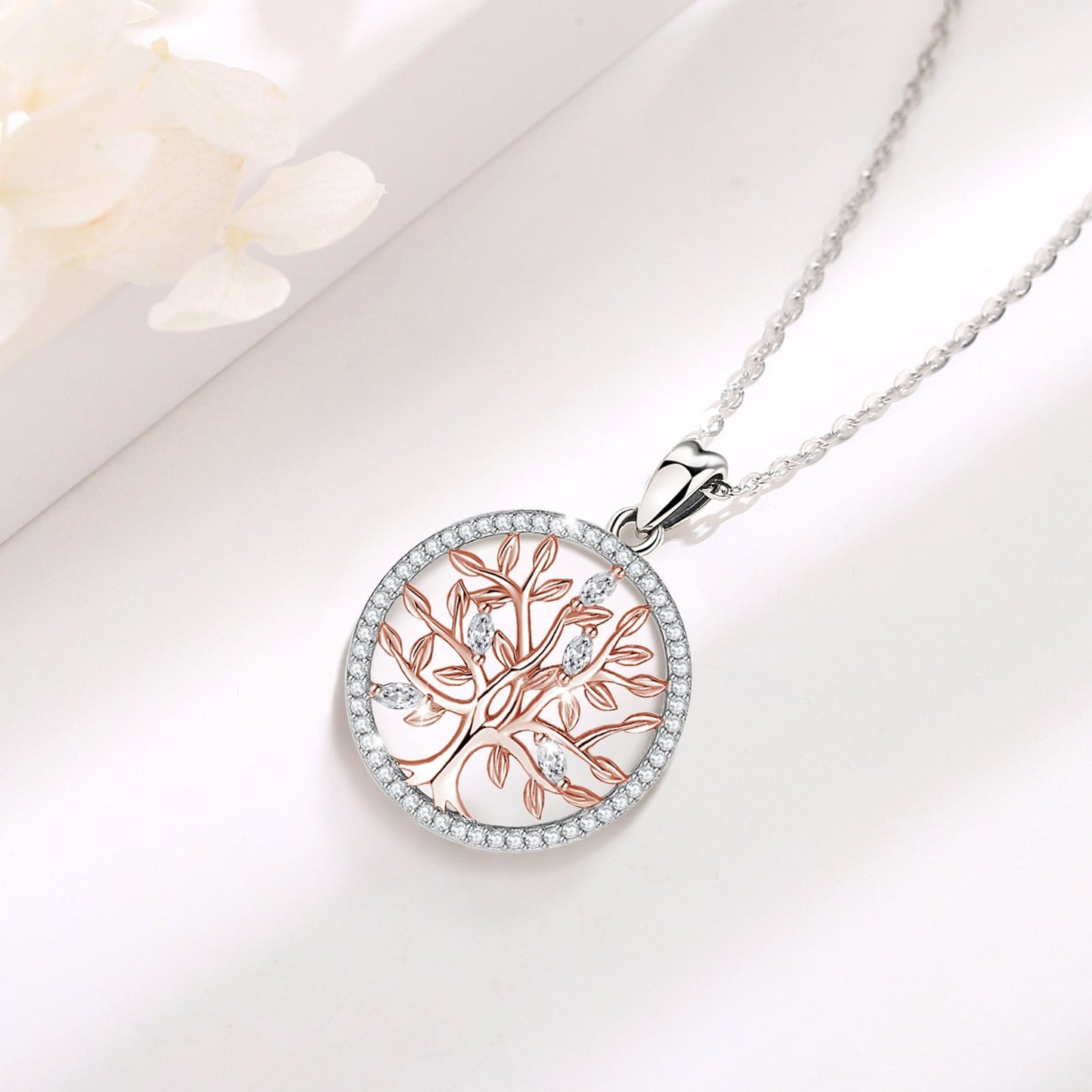Collier Arbre de Vie Or Rose en Argent