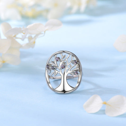Bague Arbre de Vie Topaze en argent Sterling 925