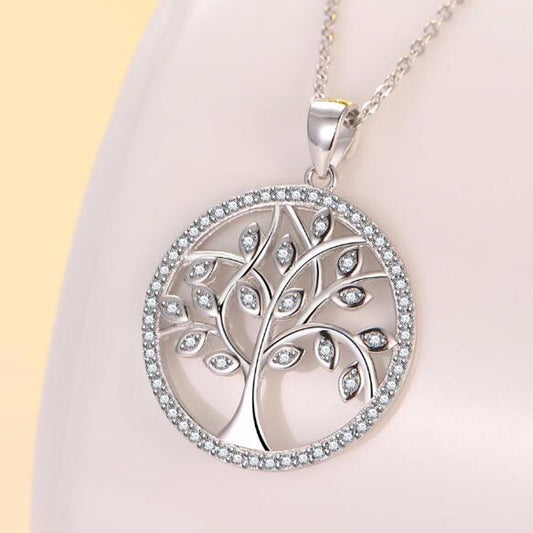 Collier Arbre de Vie Argent Zirconium Femme