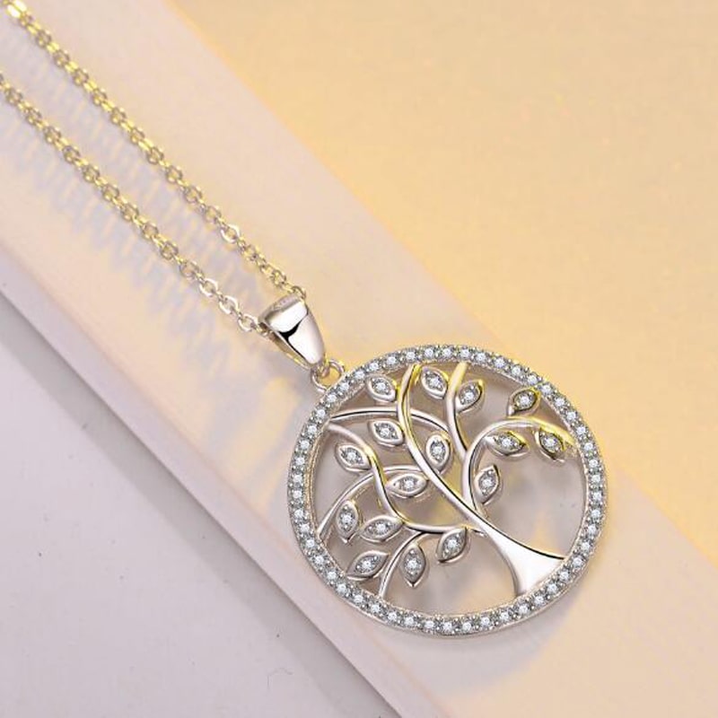 Collier Arbre de Vie Argent Zirconium Femme