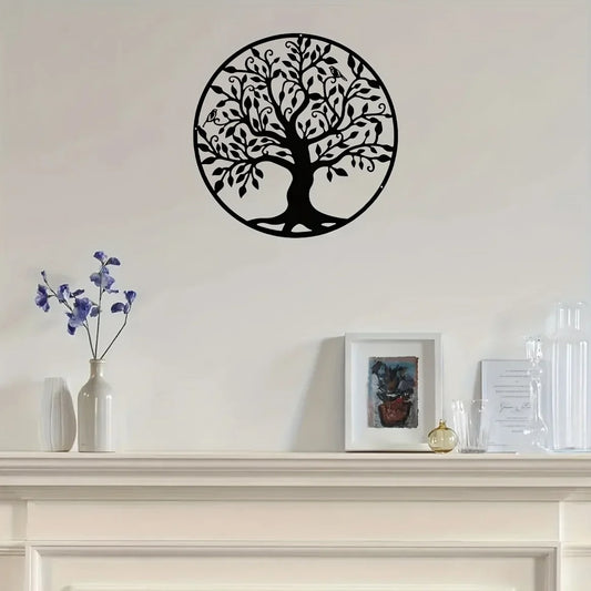 Décoration Murale Arbre de Vie et Oiseaux en Métal