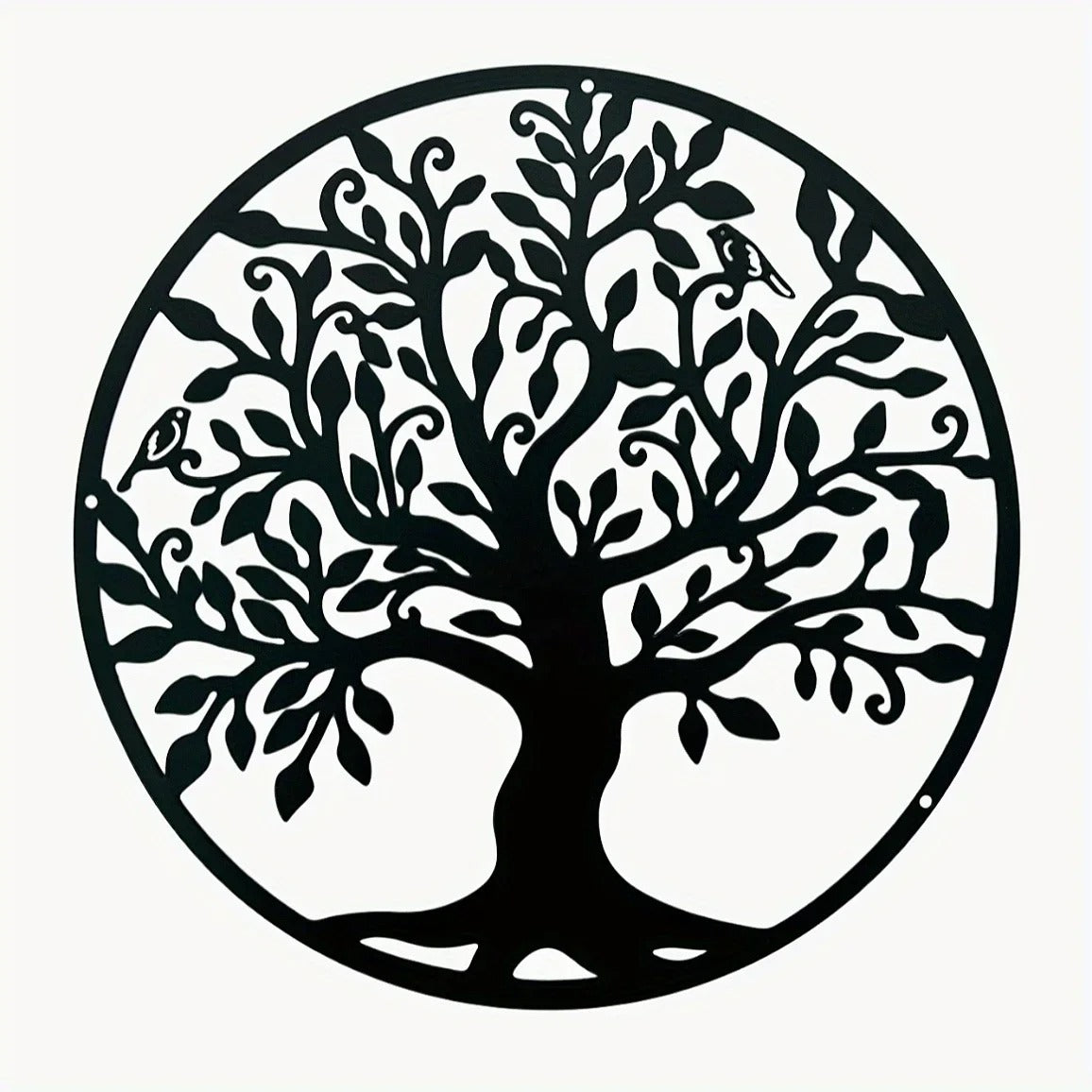 Décoration Murale Arbre de Vie et Oiseaux en Métal 30cm