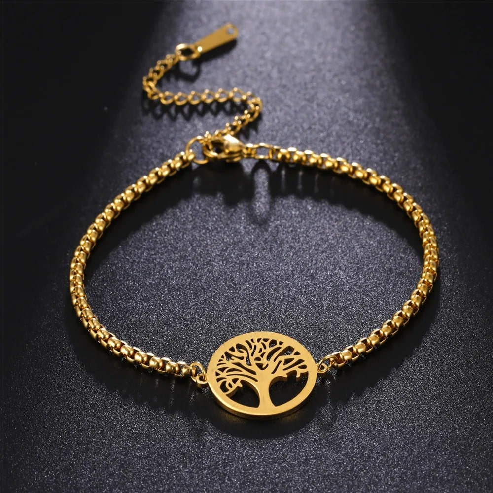 Bracelet Arbre de Vie Homme Doré