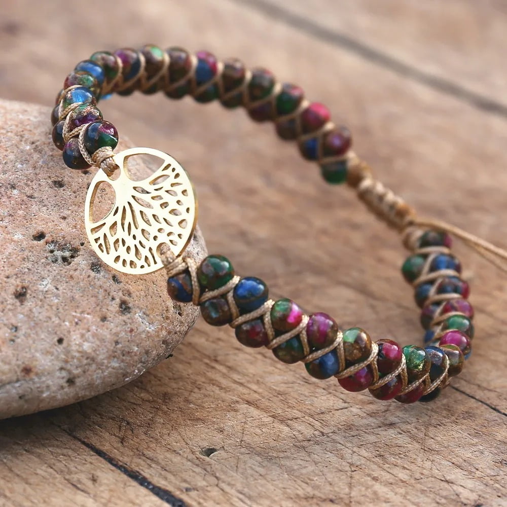 Bracelet Arbre de Vie Pierre Multicolore