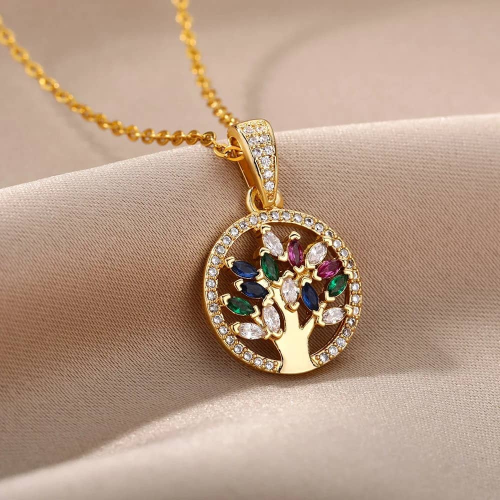 Collier Arbre de Vie doré