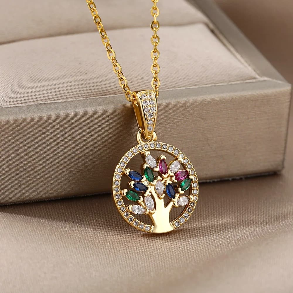 Collier Arbre de Vie Chic Oxyde De Zirconium