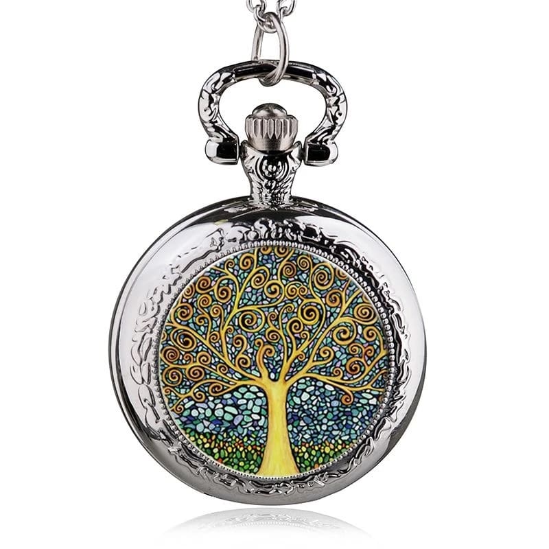 Montre à Gousset Arbre de Vie Coloré