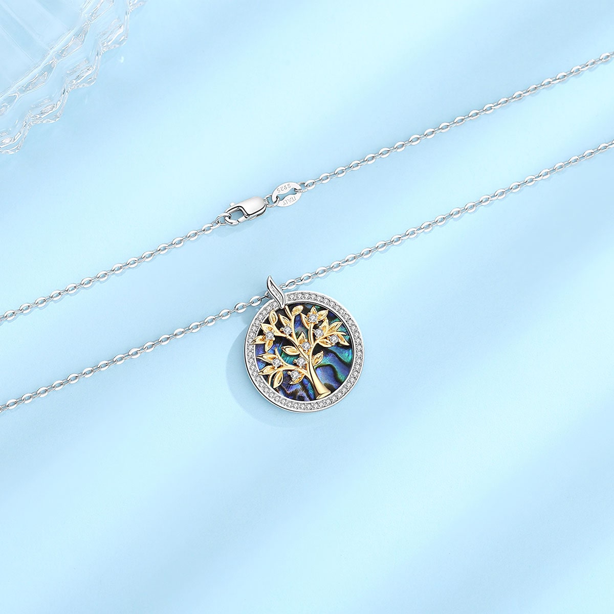 Collier Arbre de Vie Doré Diamants en Argent