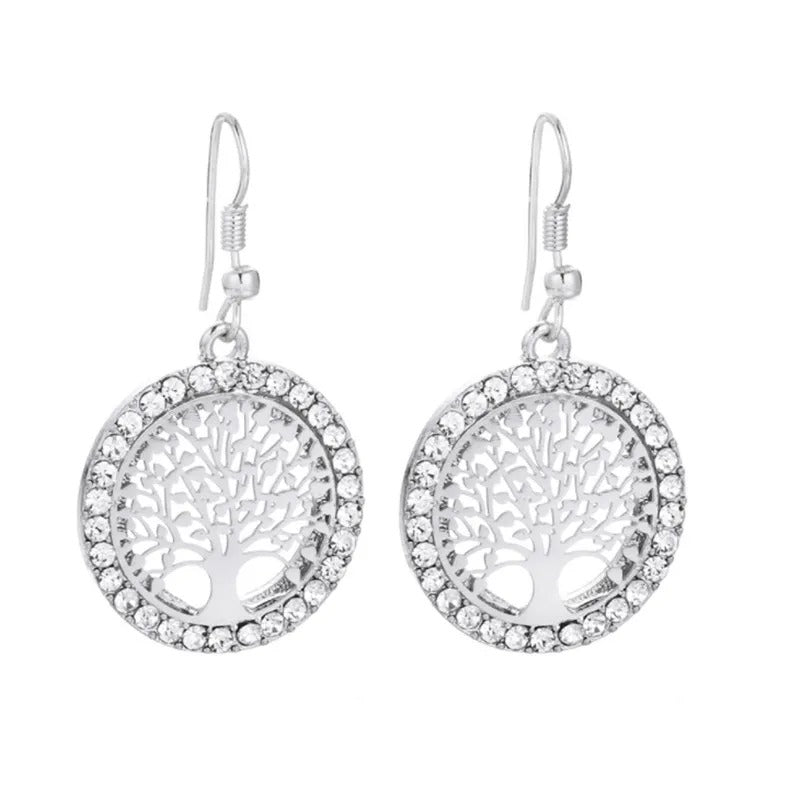 Boucles d’Oreilles Arbre de Vie Argenté