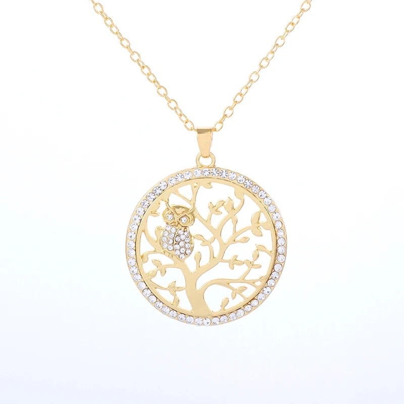 Collier Arbre de Vie Hibou Or