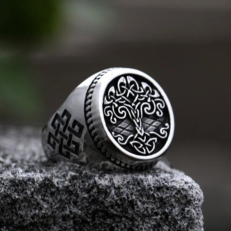 Bague Viking en Acier Inoxydable Votre Arbre de Vie