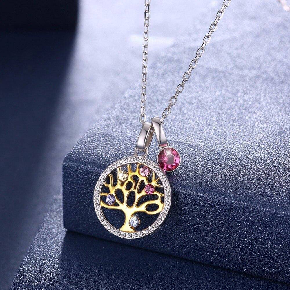 Collier Arbre de Vie Or Diamant Argent Sterling