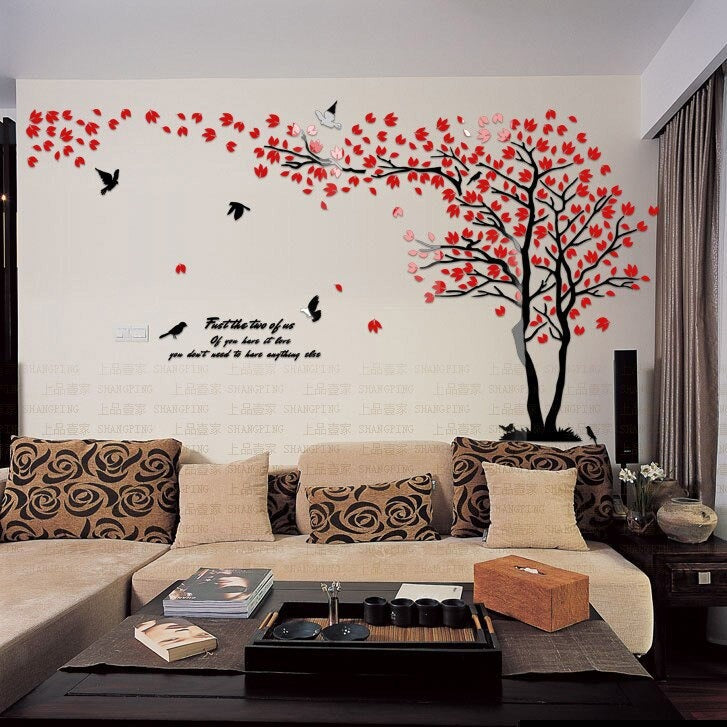 Grand Sticker Arbre de Vie rouge