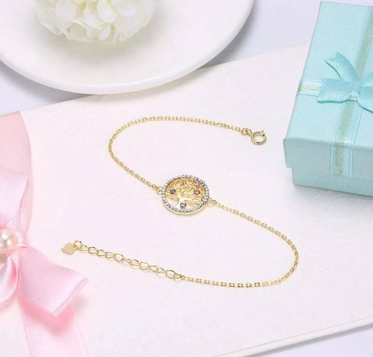 Bracelet Arbre de Vie Or Femme Argent Sterling