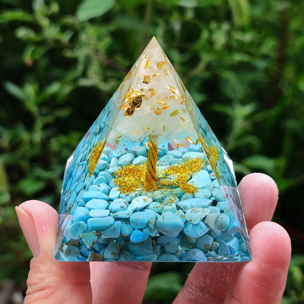 Orgonite Arbre de Vie Turquoise Bleue