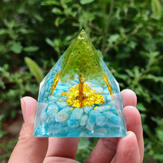 Orgonite Arbre de Vie Aigue-marine