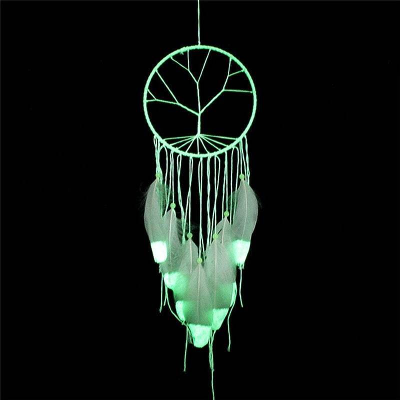 Attrape-Rêve Arbre de Vie Vert Fluorescent