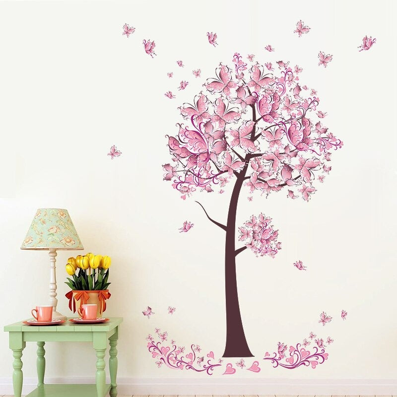 Sticker Mural Arbre Rose