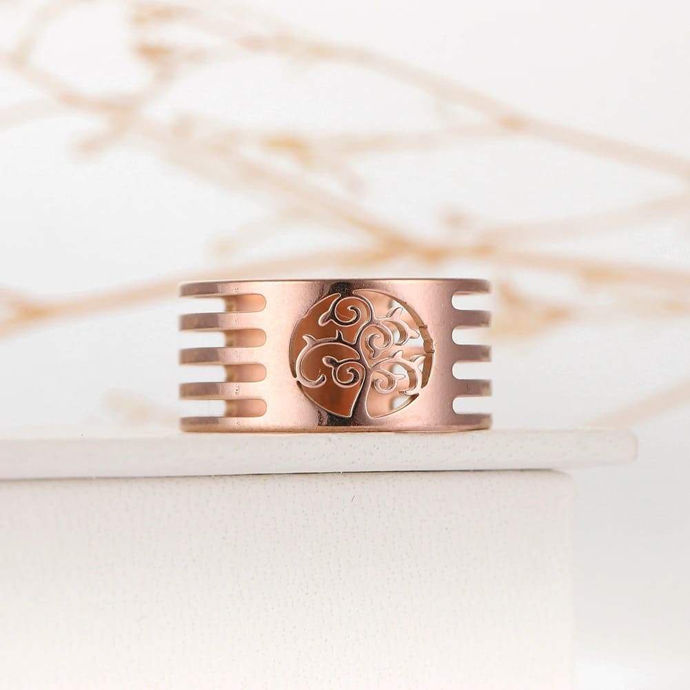 Bague Arbre de Vie Design Or Rose