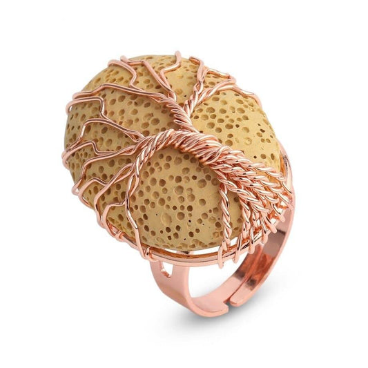 Bague Arbre de Vie Cuivre Jaune pour femme