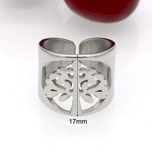 Bague Arbre de Vie Large Acier