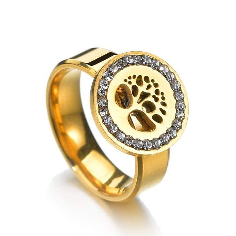 Bague Arbre de Vie Médaille Or