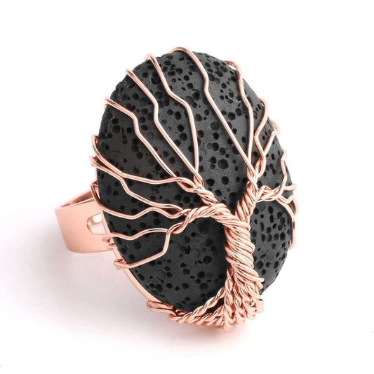 Bague Arbre de Vie Noir en cuivre