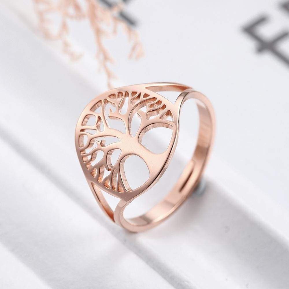 Bague Arbre de Vie Or Rose femme
