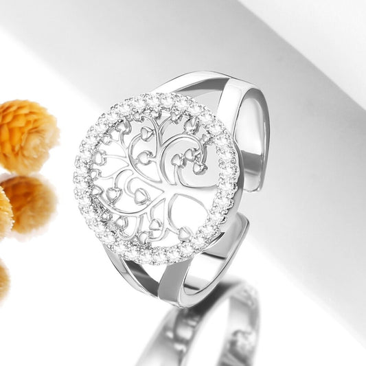 Bague Arbre de Vie en cuivre et oxydes de zirconium