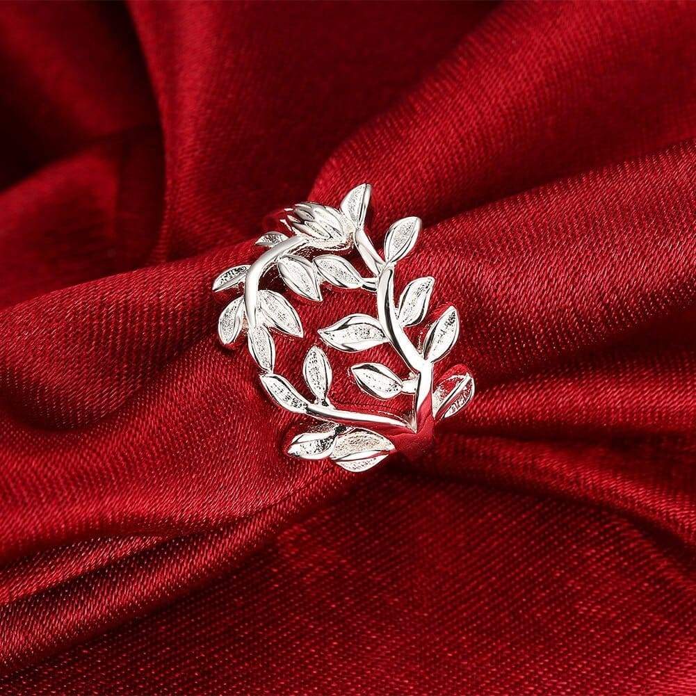 Bague Feuille couleur Argent