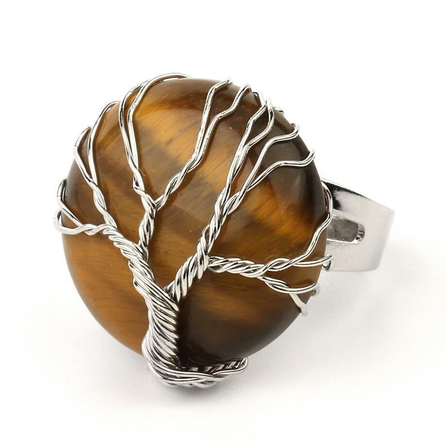 Bague Œil-de-Tigre et Arbre de Vie