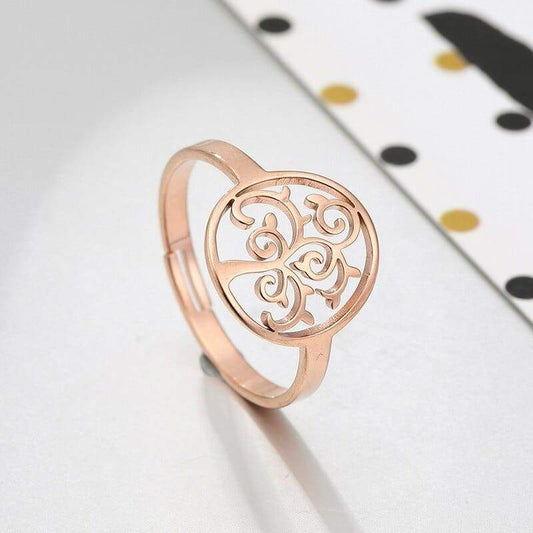 Bague Or Rose Arbre de Vie femme
