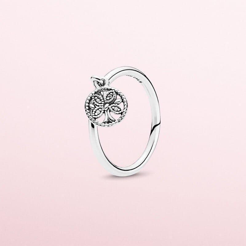 Bague avec Pendentif Arbre de Vie acier