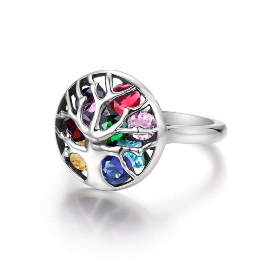 Bague Arbre de Vie Pierre de Naissance