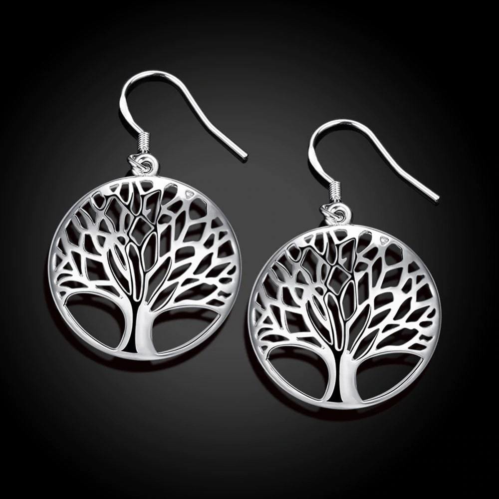 Boucles d’Oreilles Arbre de Vie Pendantes