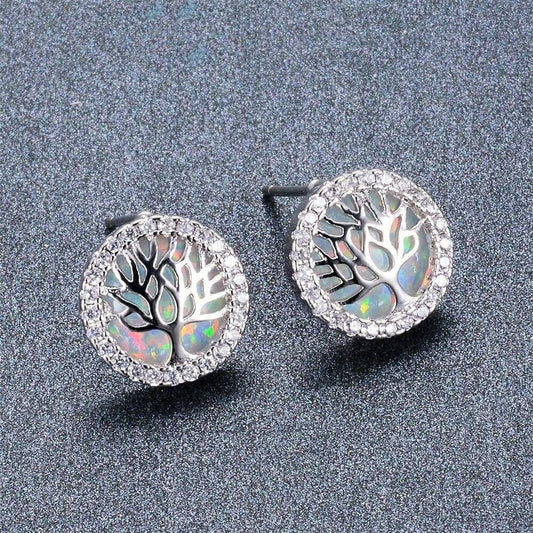 Boucles d’Oreilles Arbre de Vie nacre