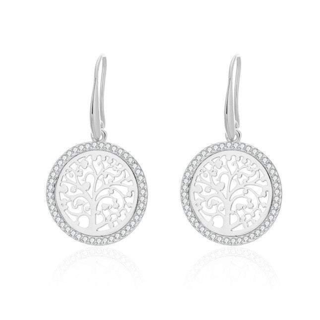 Boucles d’Oreilles Arbre de Vie Plaqué Argent