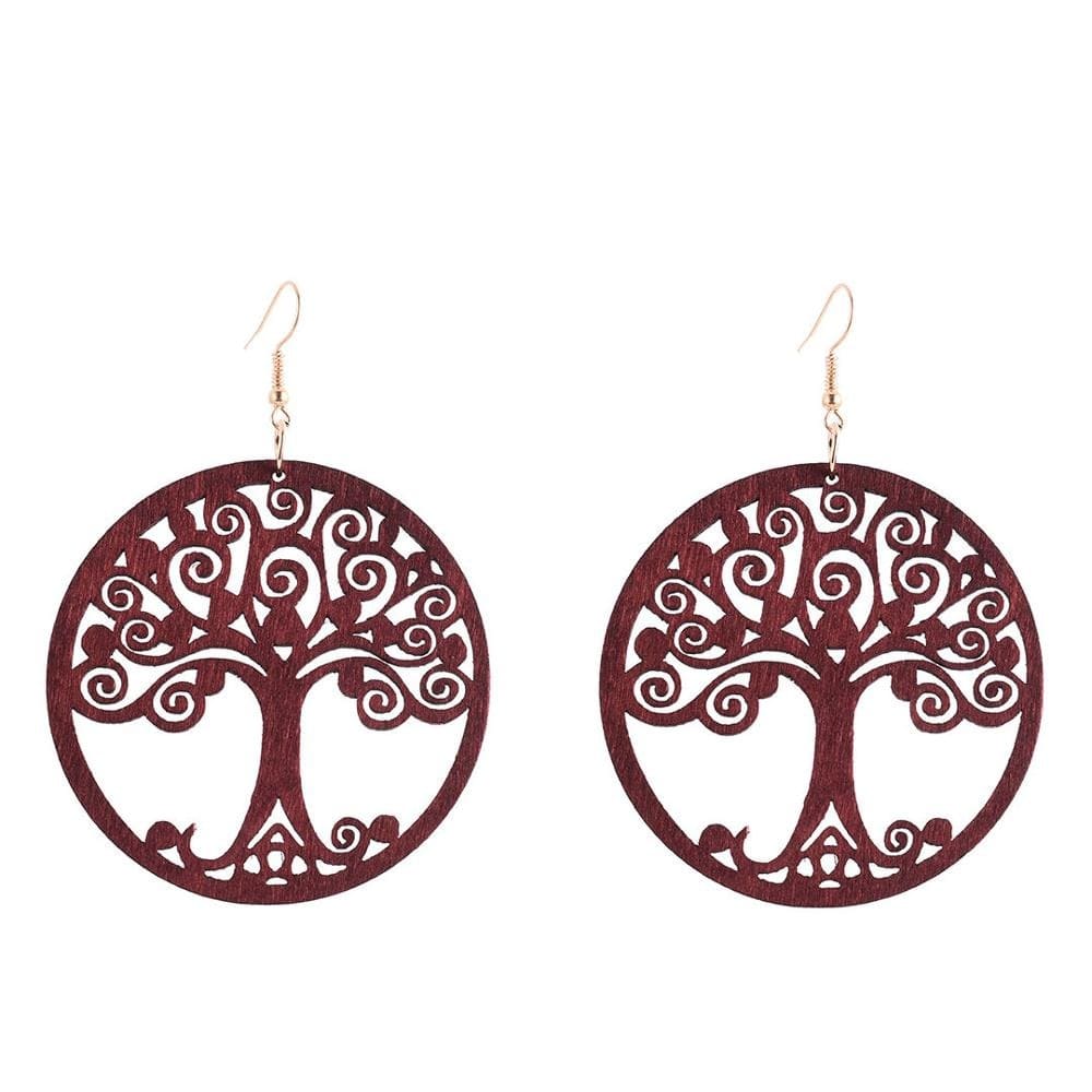 Boucles d’Oreilles Éthnique Rouge