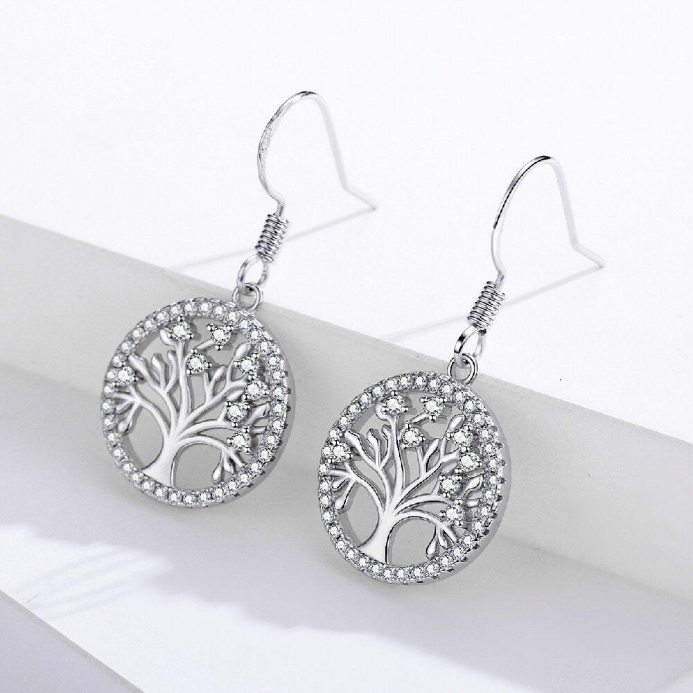 Boucles d’Oreilles Arbre de Vie Argent sterling