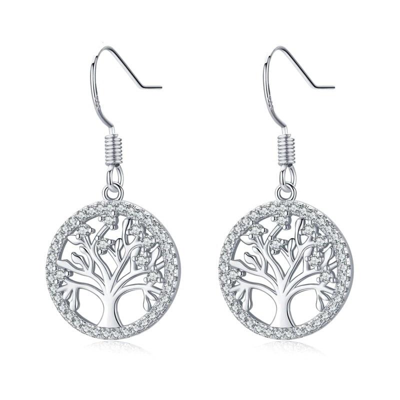 Boucles d’Oreilles Arbre de Vie Argent