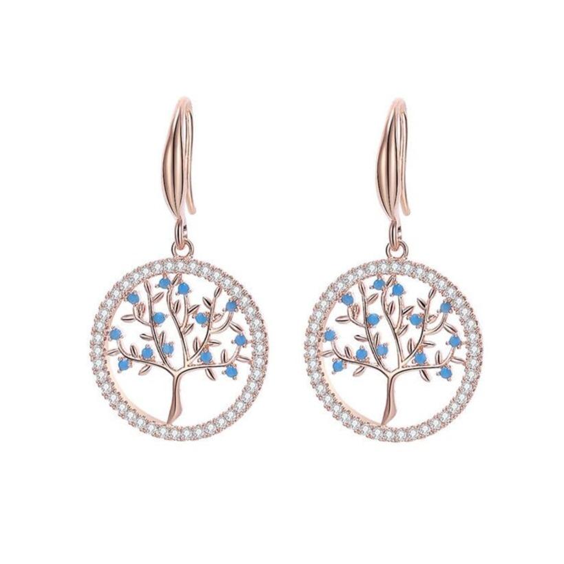 Boucles d’Oreilles Arbre de Vie Chic Or Rose