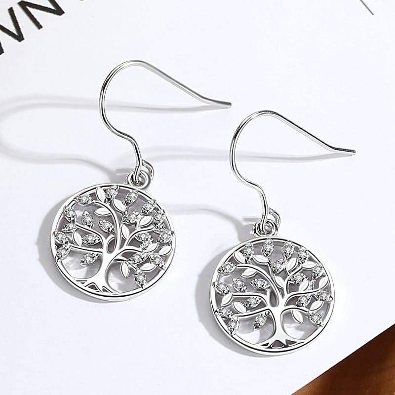 Boucles d’Oreilles Femme Arbre de Vie argent