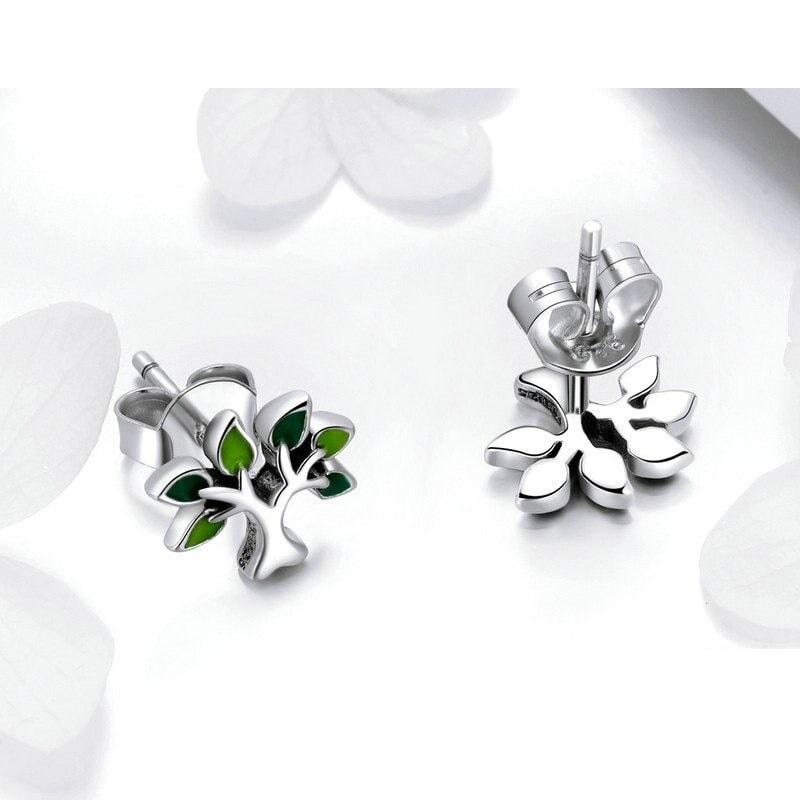 Boucles d’Oreilles Feuilles Vertes
