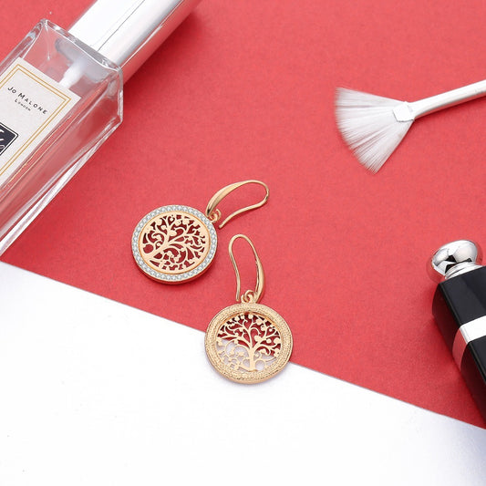 Boucles d’Oreilles Arbre de Vie dorées