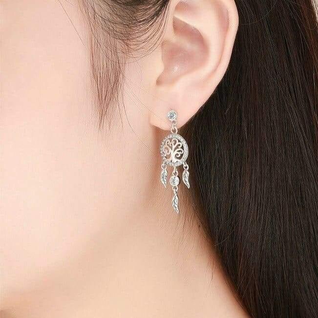 Boucles d’Oreilles Attrape Rêve en argent sterling 925
