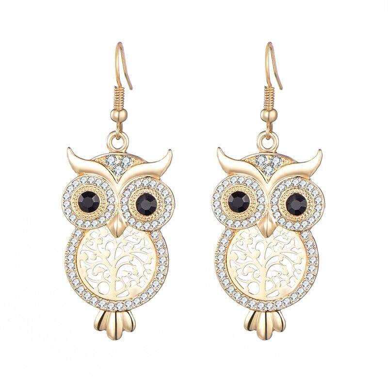 Boucles d’Oreilles Chouette Or