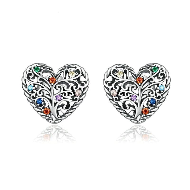 Boucles d’Oreilles Cœur Argent