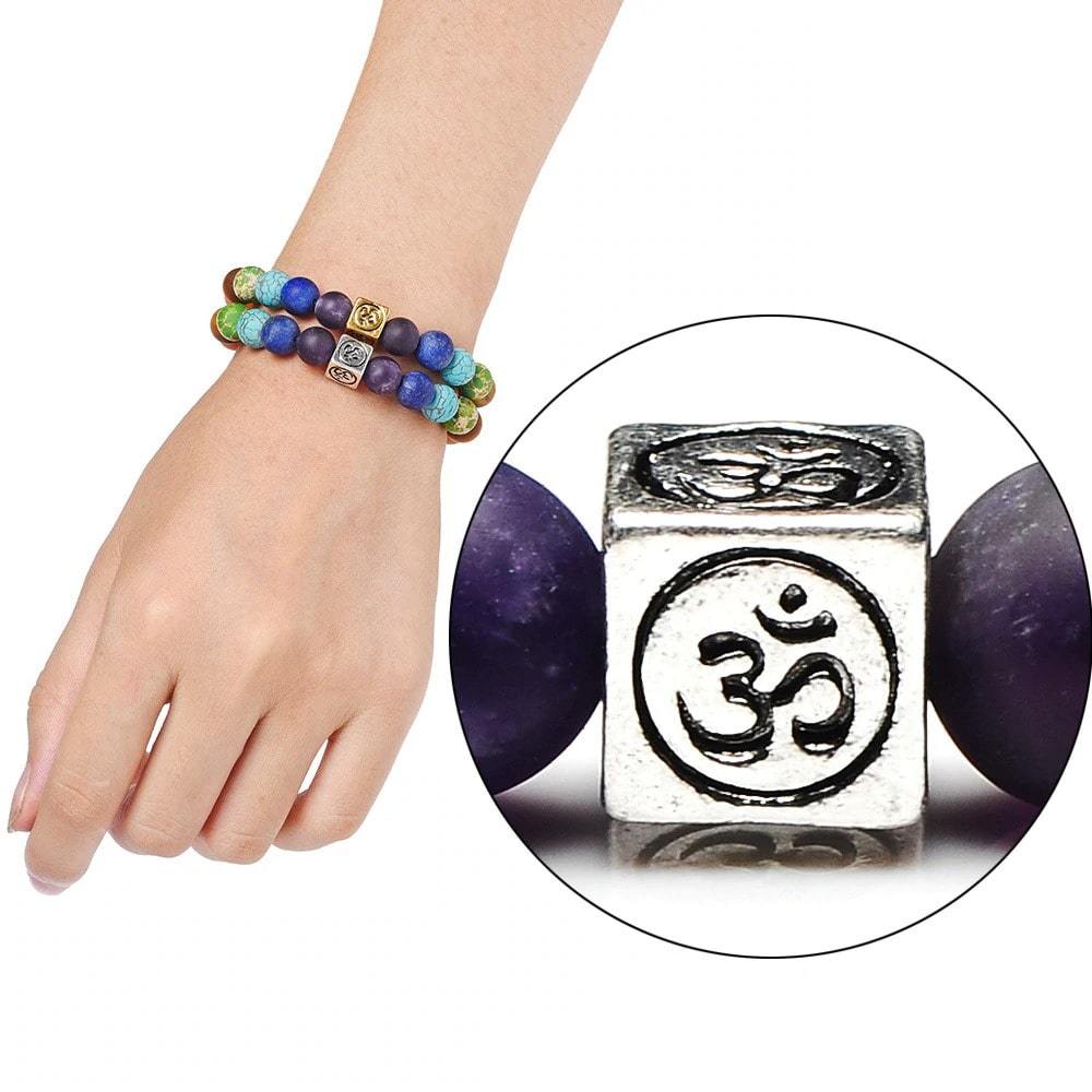 Bracelet homme "Om" pierre naturelle