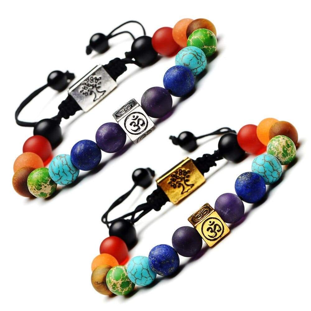Bracelet 7 Chakras "Om" Arbre de Vie